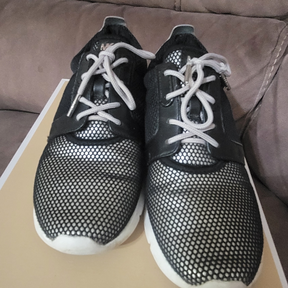 Michael Kors Black and White Mesh Women's Athletic Shoes
